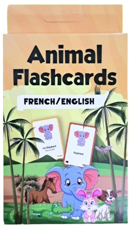 Animal Flash Cards for Kids-French & English