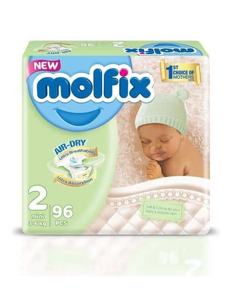 Molfix Air Dry Mini Diapers Size 2 3-6kg (96 pack)