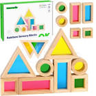 Tooky Toy Wooden Rainbow Sensory Blocks