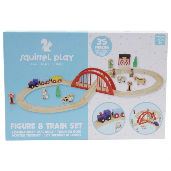 Squirrel Play Wooden Figure 8 Train Track 35 Piece Set