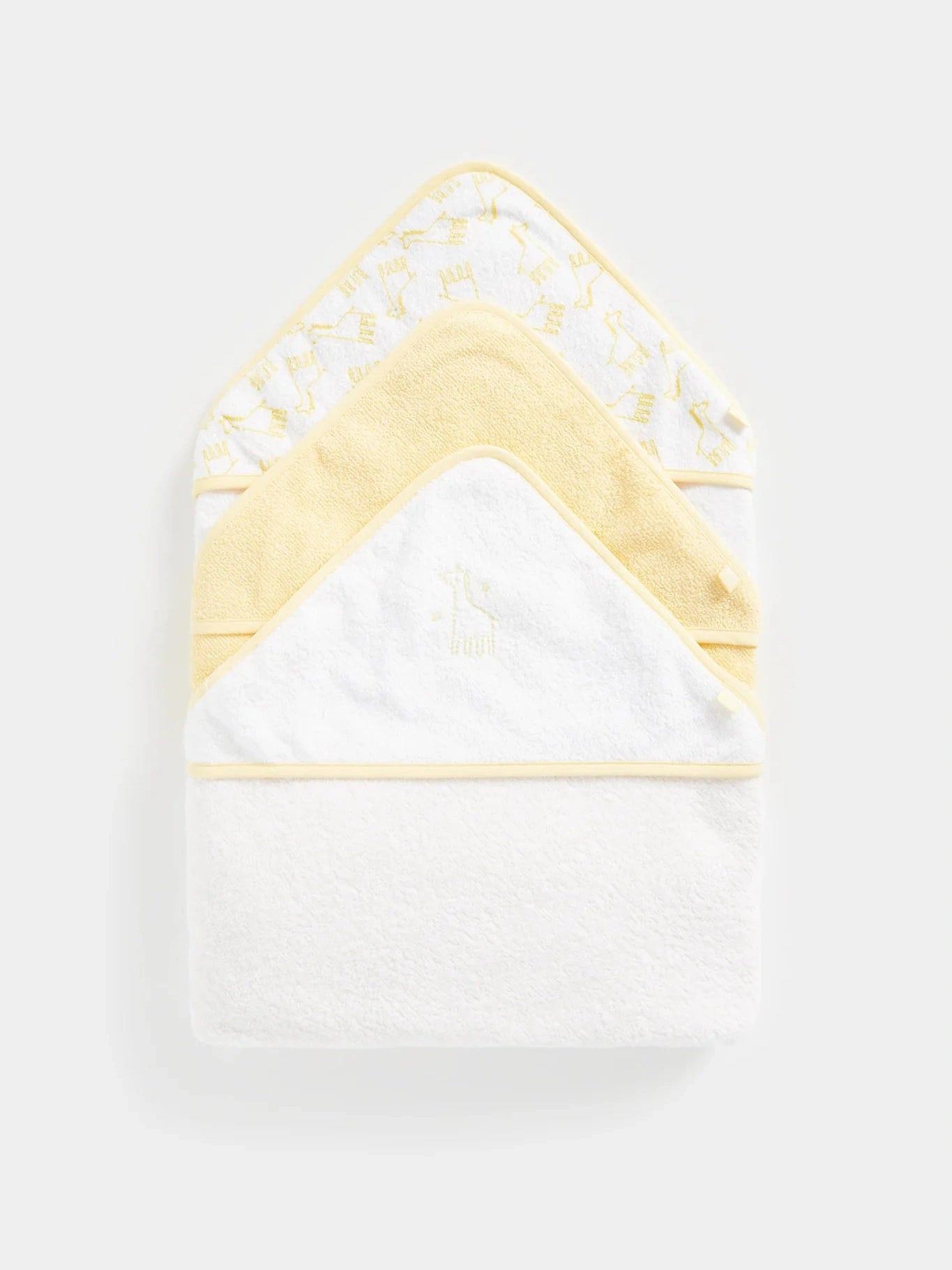Mothercare Giraffe Cuddle and Dry Hooded Towels - 3 Pack