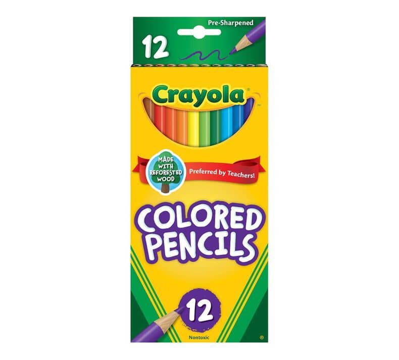 Crayola Colored Pre-Sharpened Pencils, Long, 12 Count