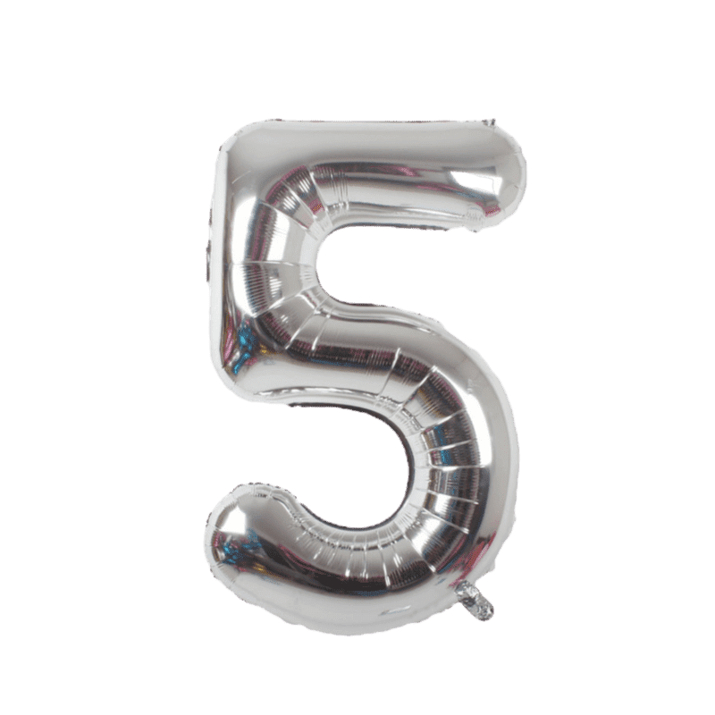 32 Inch Silver Number Foil Balloons