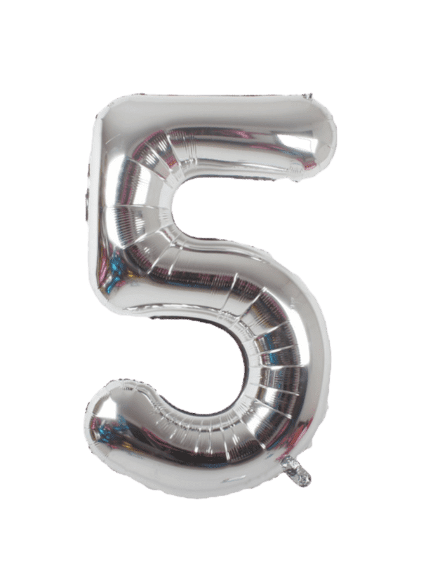 32 Inch Silver Number Foil Balloons