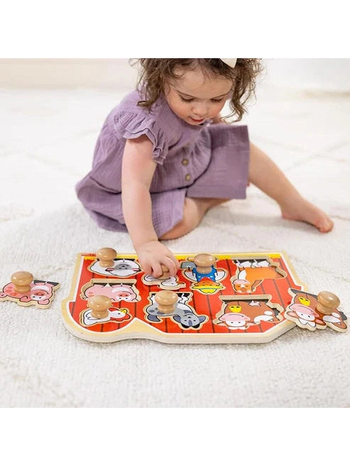 Melissa & Doug Deluxe Jumbo Knob Puzzle - Farm Friends
