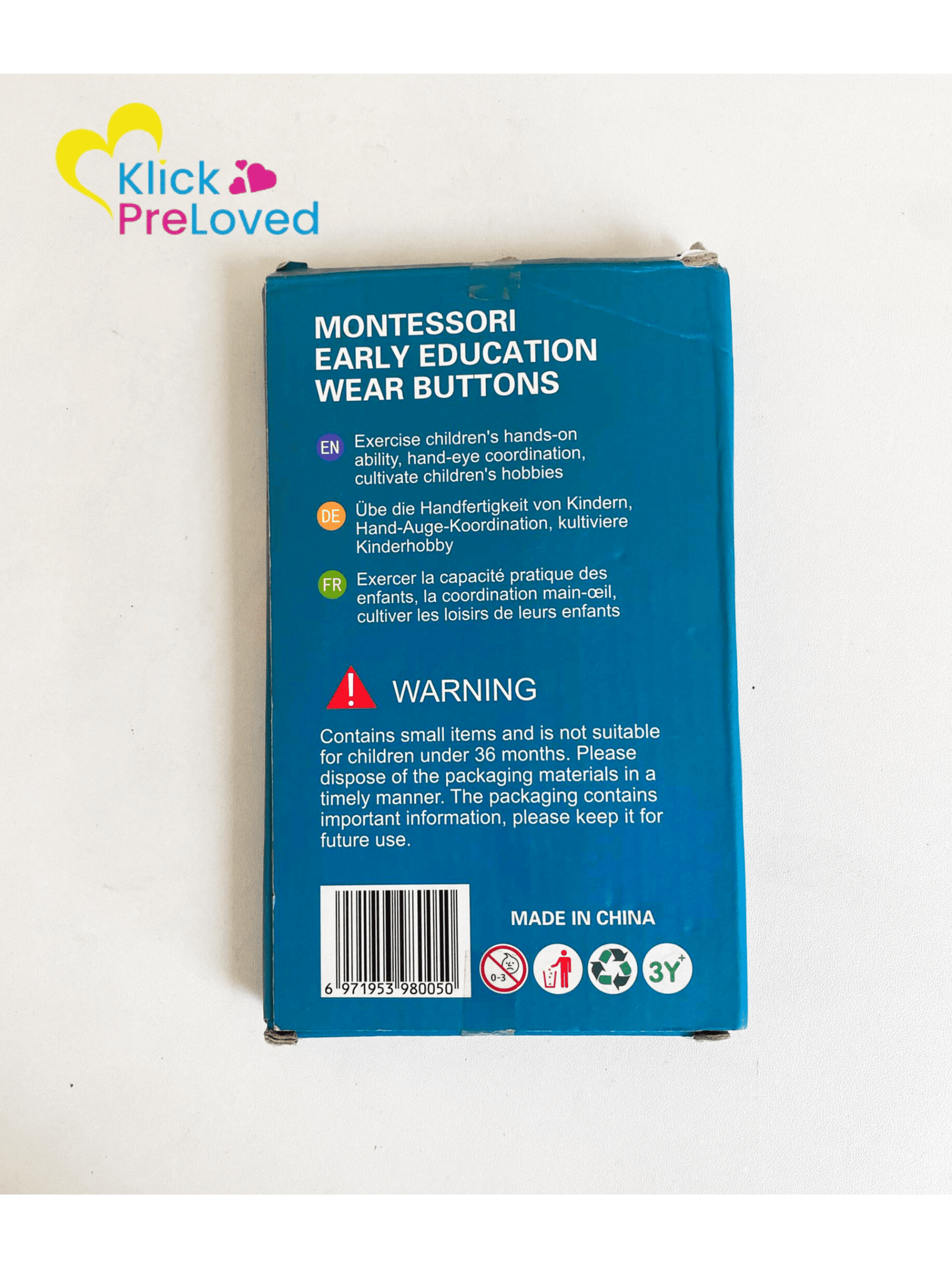 PreLoved Montessori Early Education Wooden Boy Shirt Lacing Board (Gently Used)