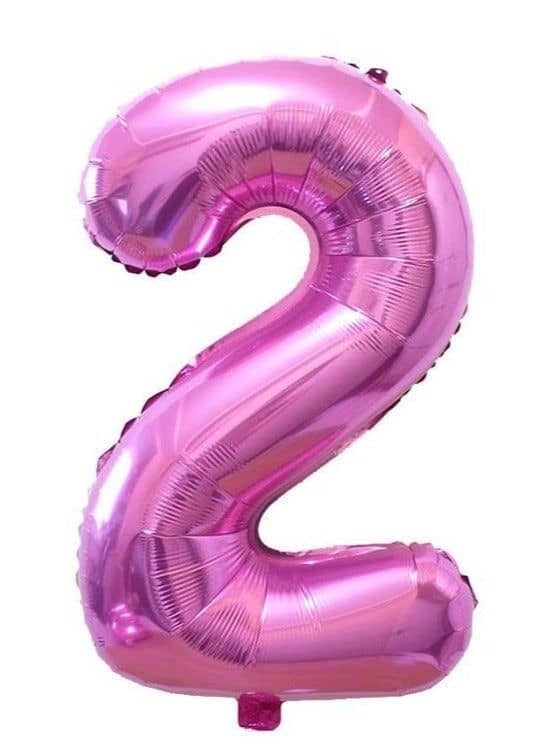 32 Inch Pink Number Foil Balloons
