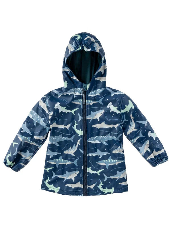 Boys Stephen Joseph Raincoats - Navy Shark (4 Sizes Available)