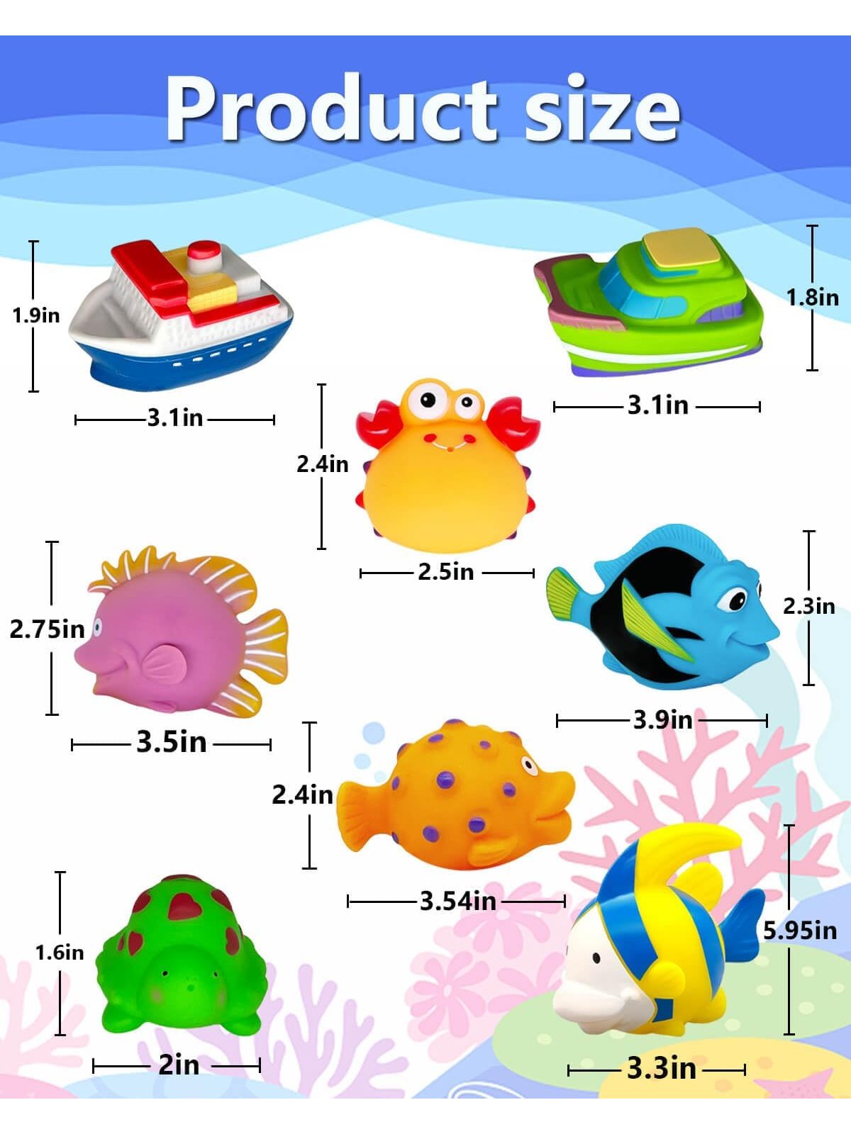 Sea Bathtime Toys for Babies 6m+