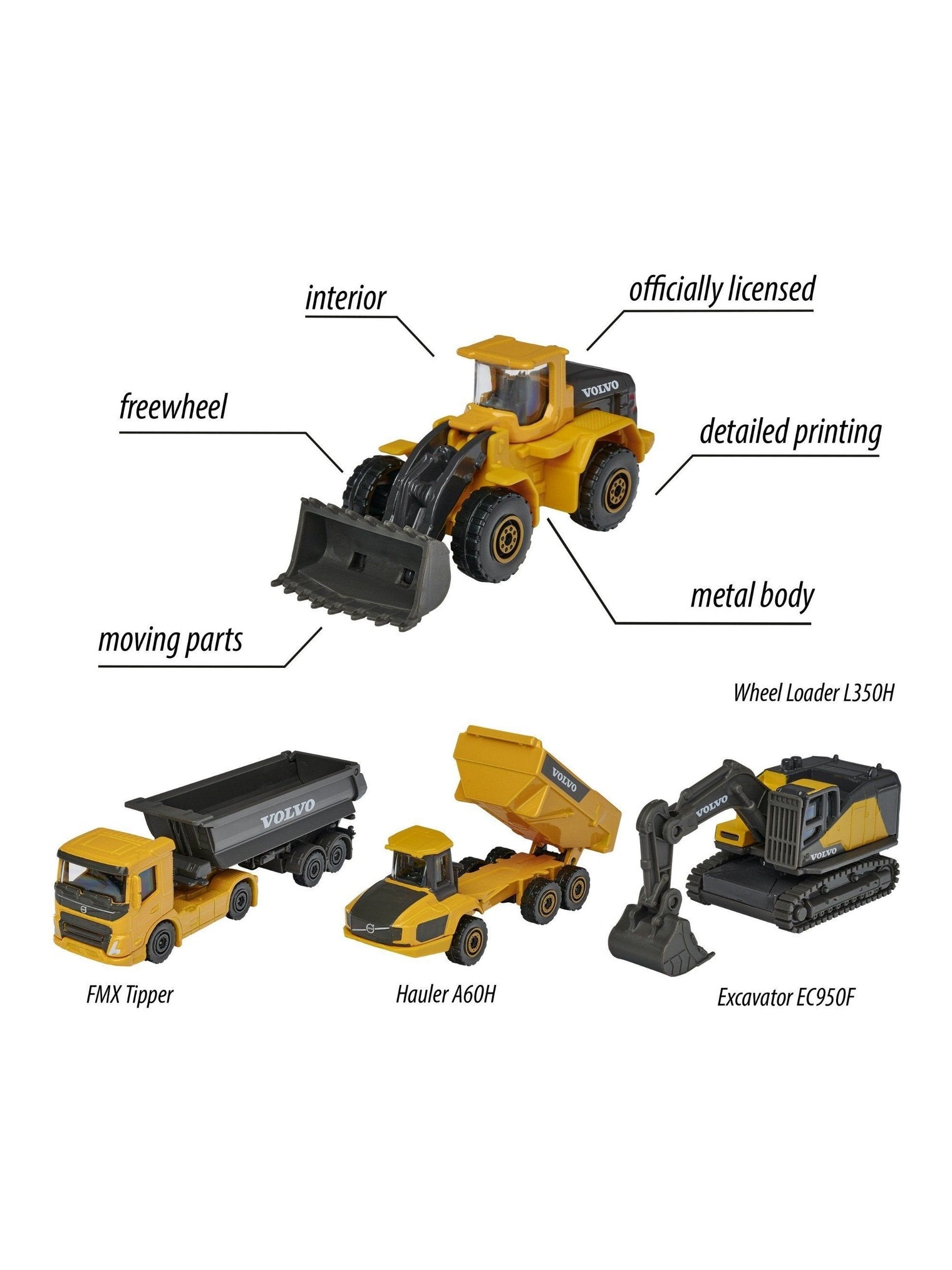 Majorette Volvo Construction 4 Pieces Giftpack