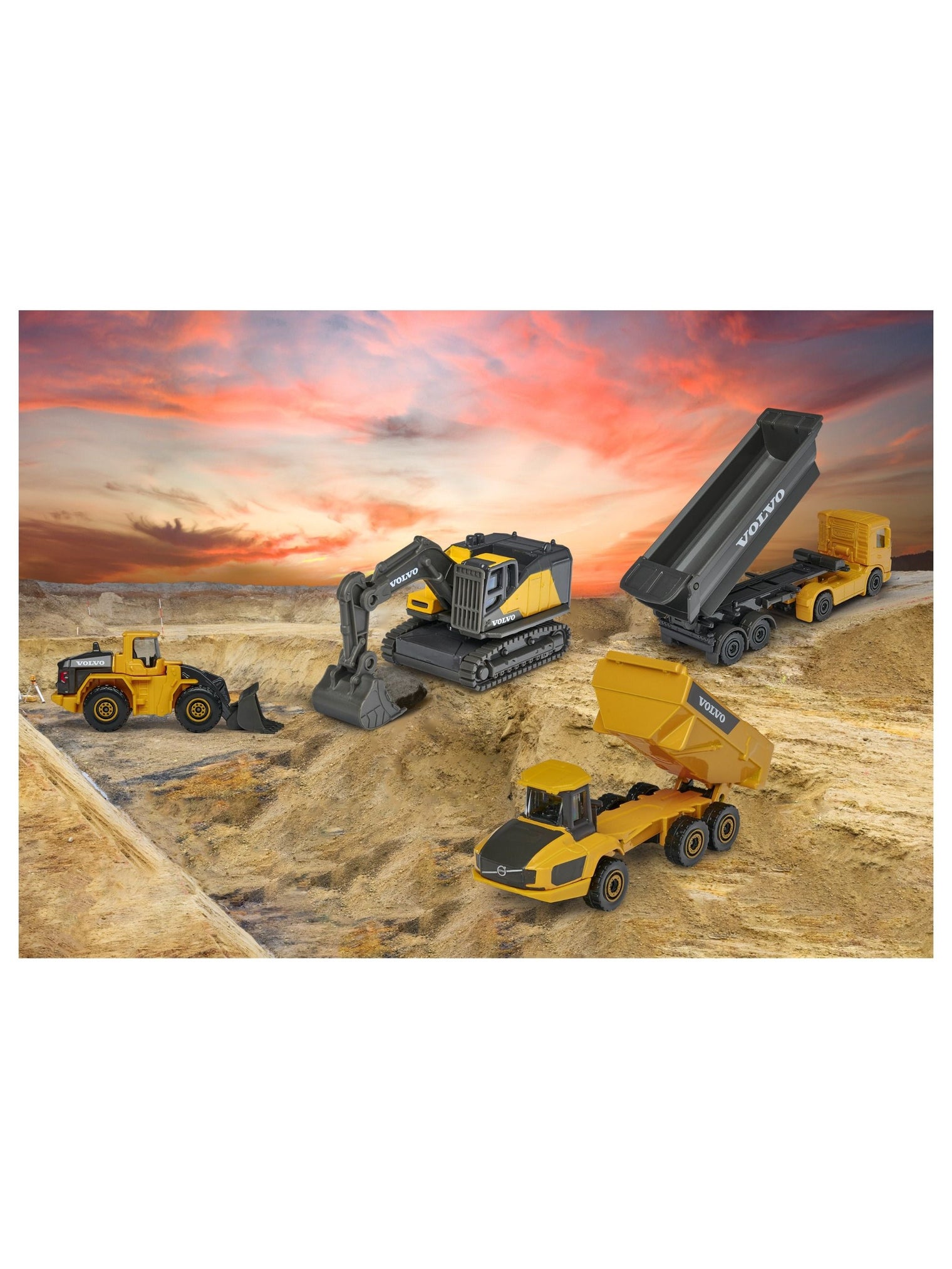 Majorette Volvo Construction 4 Pieces Giftpack