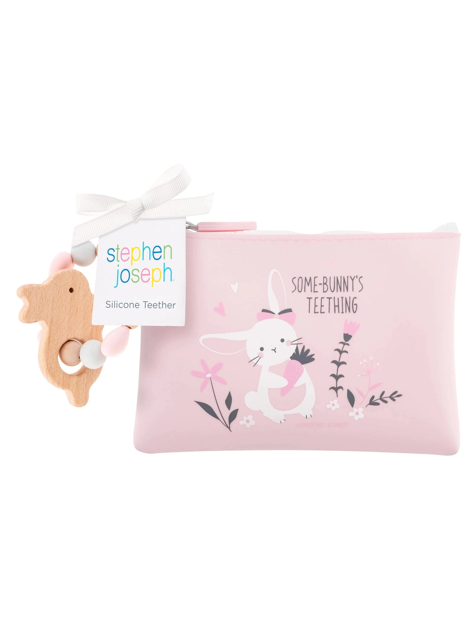 Stephen Joseph Silicone Teether with Pouch (Available in 4 different designs)