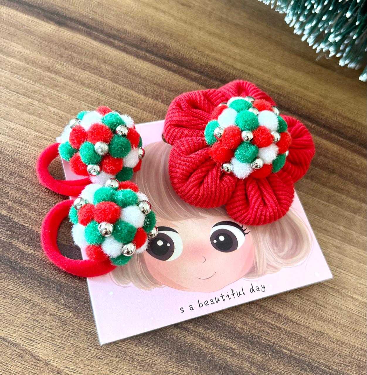 Bantyk Christmas Pompom 3 in 1 Hair Clip.
