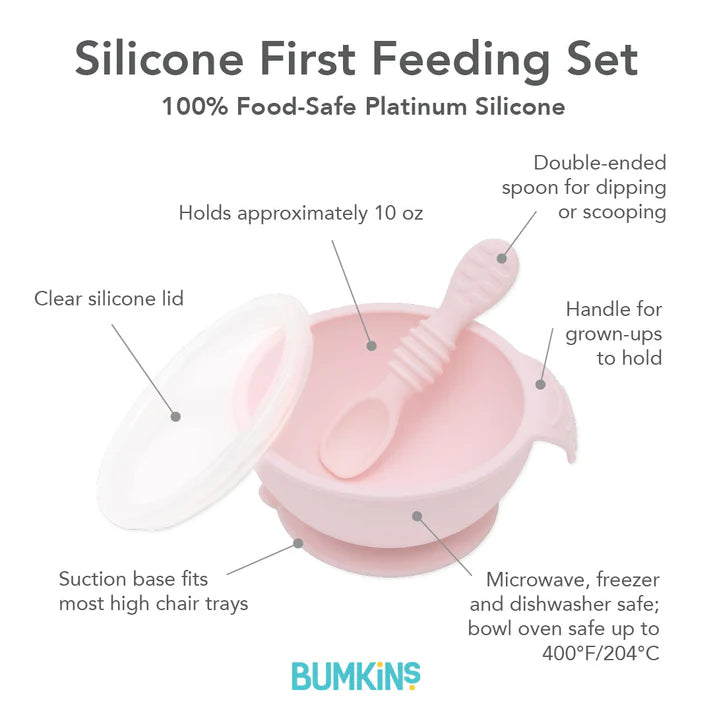 Bumkins Silicone First Feeding Set (6 colors available)