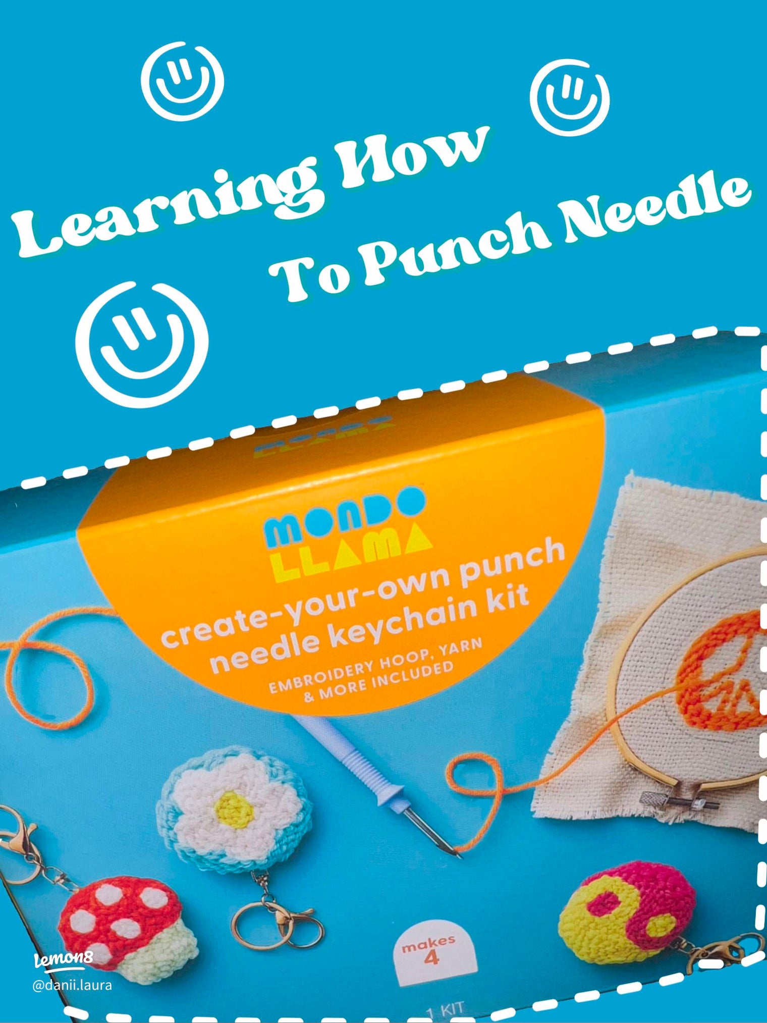 Mondo Llama Create-your-own-Punch Needle Keychain Kit