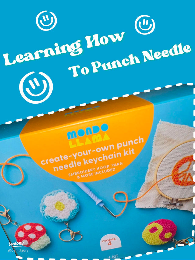 Mondo Llama Create-your-own-Punch Needle Keychain Kit