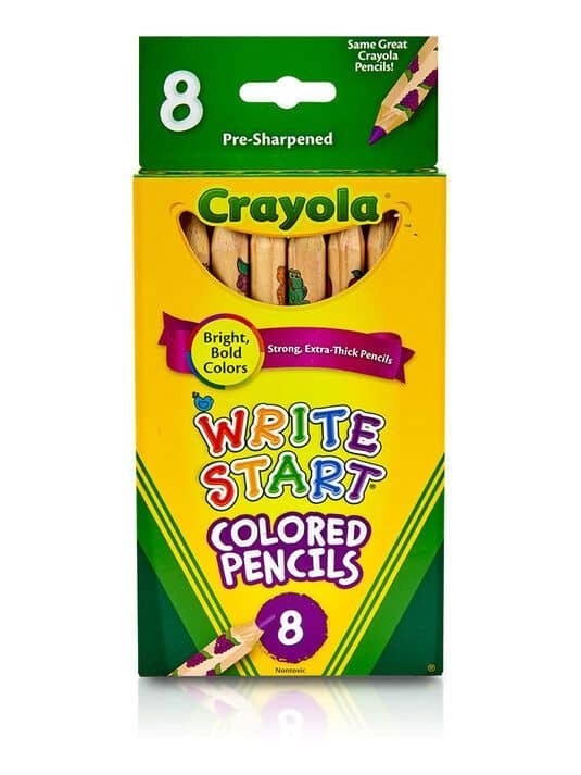 Crayola Pre-Sharpened Write Start Colored Pencils, 8 count