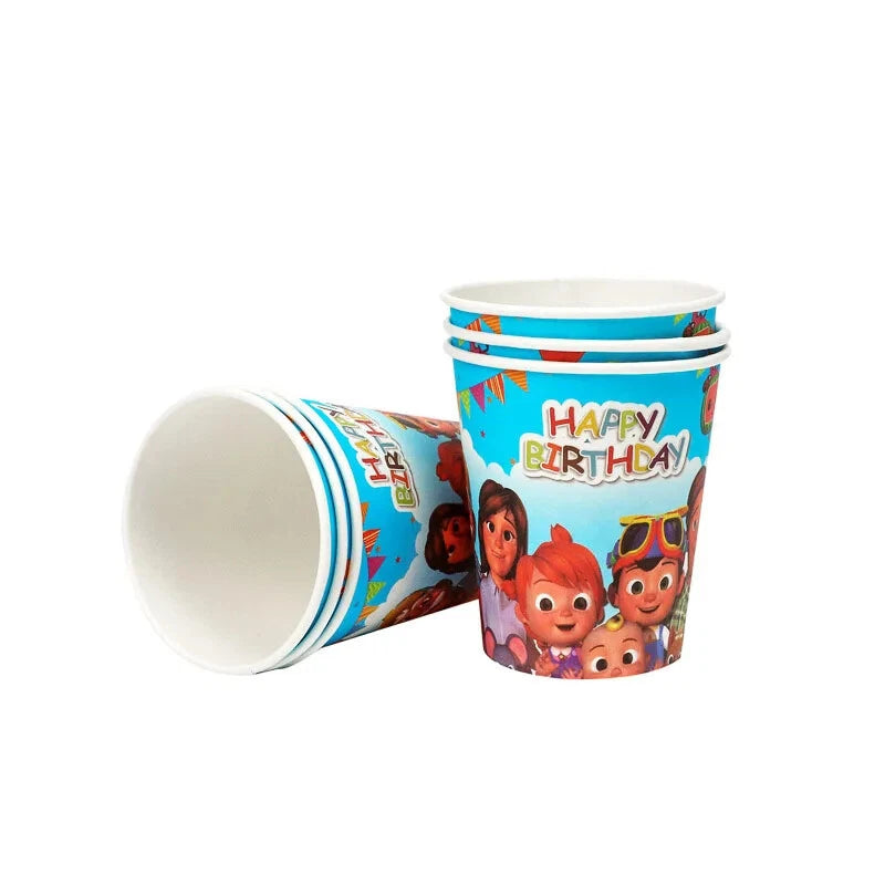 Cocomelon-themed Happy Birthday Party Paper Cups - 19 pcs