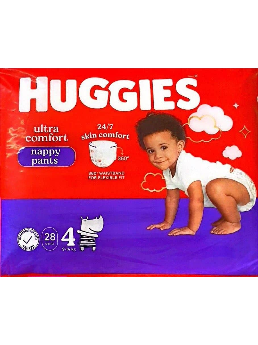Huggies Nappy Pants Size 4 Diapers 9-14kg (28 pack)