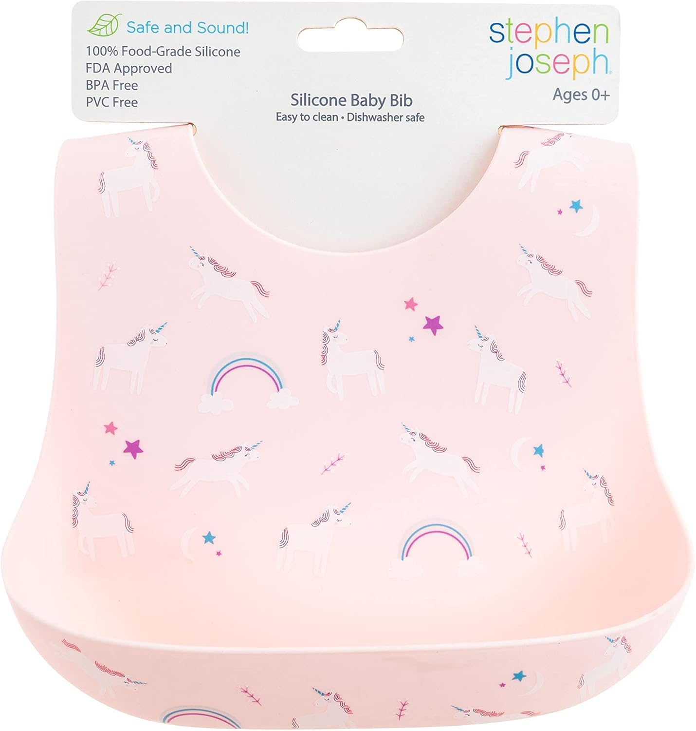 Stephen Joseph All Over Print Silicone Bib (Available in 6 different designs)