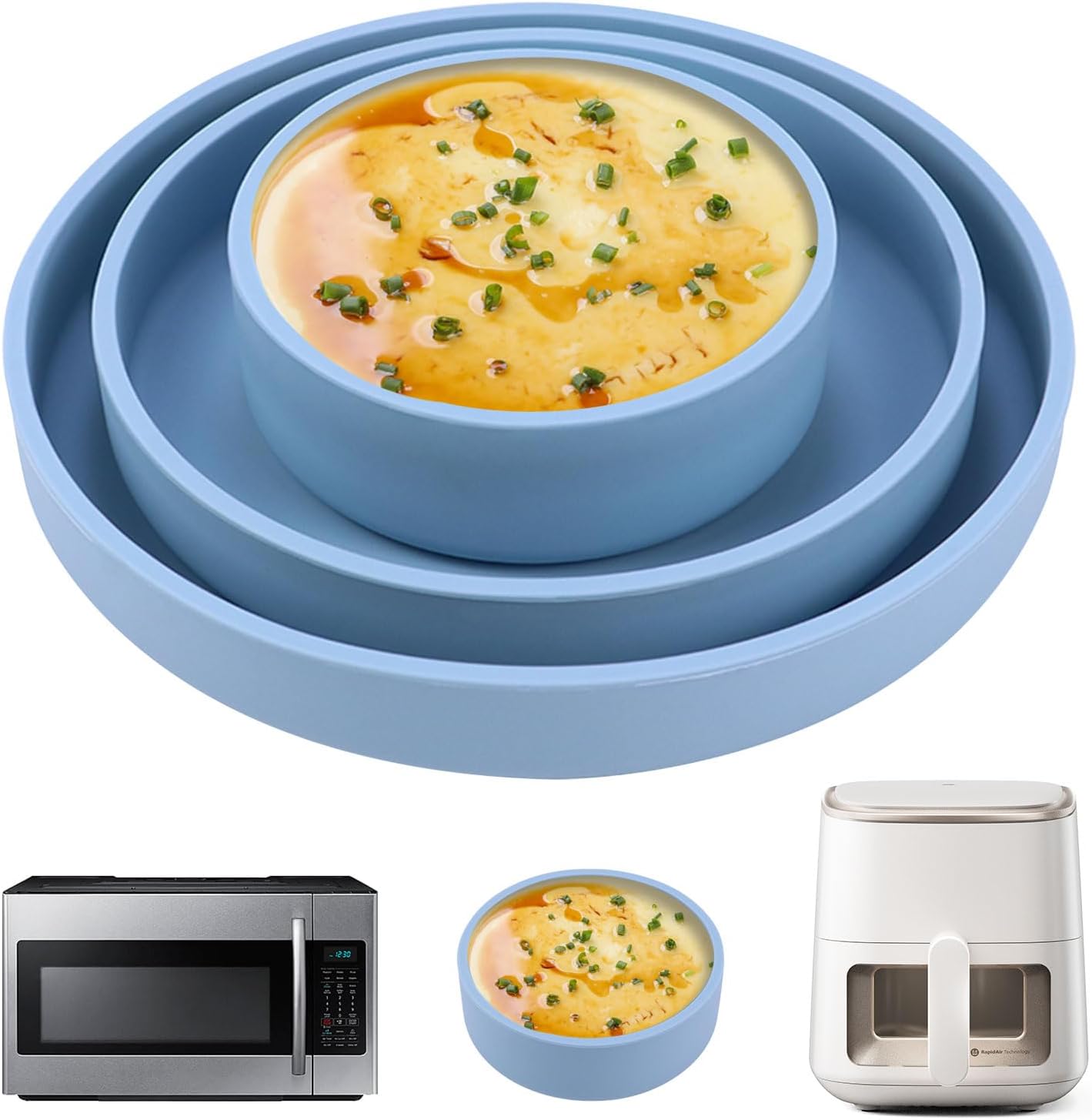 Silicone Plate & Bowl Set (2 colors available)