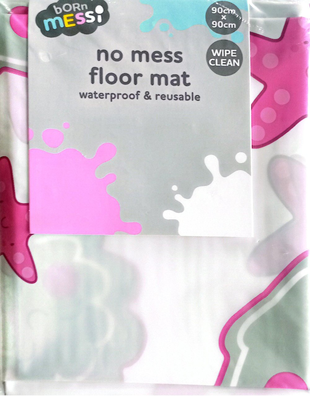 Born Messi No Mess Floor Mat Waterproof & Reusable - 90cm x 90cm