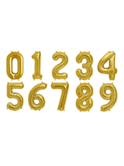 26 Inch Gold Number Foil Balloons