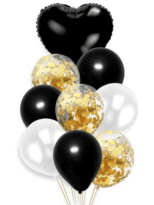 Black Balloons Globes De Latex 9pcs
