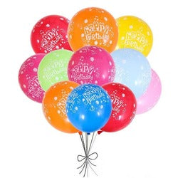 Bouquet of 6 Assorted Happy Birthday Balloons(12 Inch)