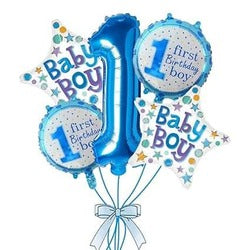 1st Birthday Blue Theme Foil Balloon Set - Pack of 5