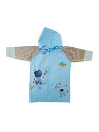 Blue Spaceman Waterproof Raincoat - (100-110cm)