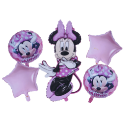 Disney Minnie Mouse Pink Theme Foil Balloons - Set of 5