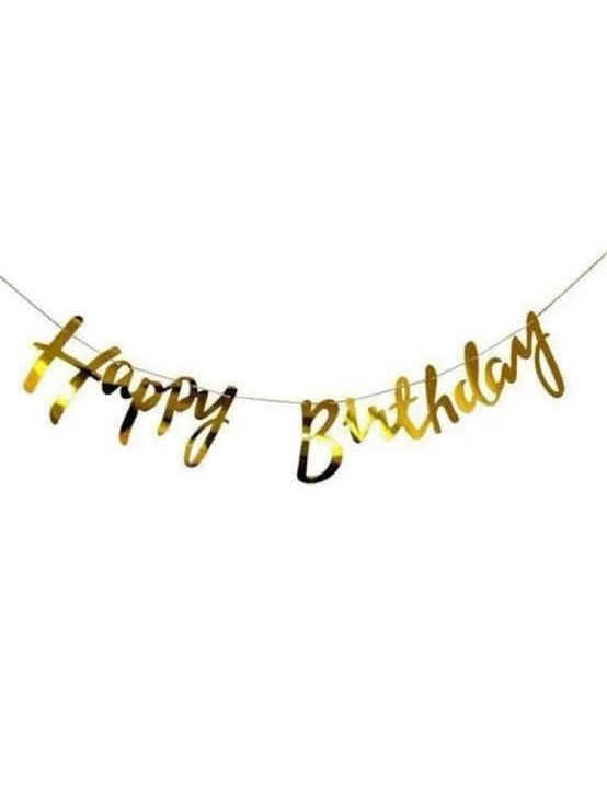 Happy Birthday Italic Paper Banner - 2 Meters