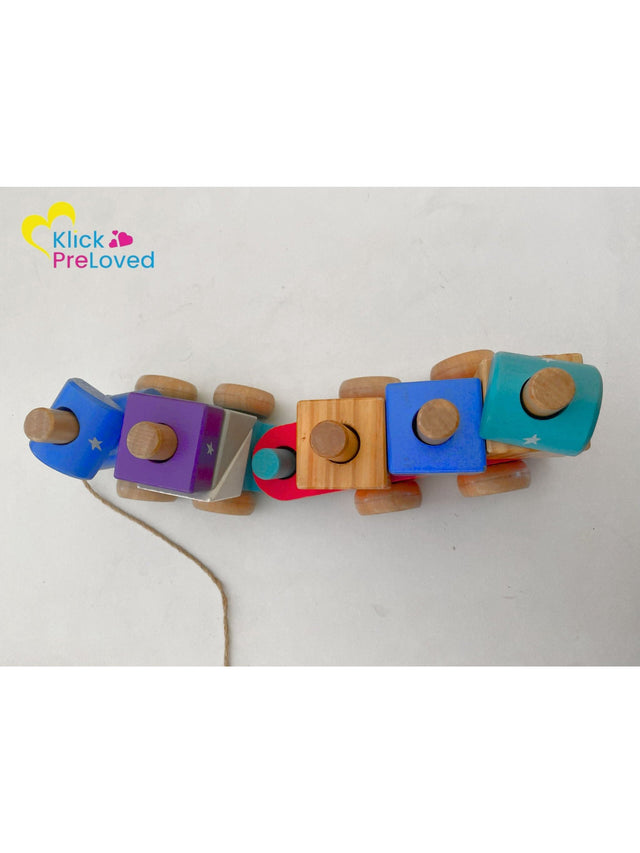 PreLoved Hamleys Wooden Train with Blocks (Gently Used)