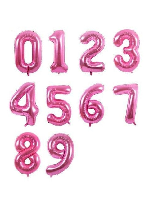 32 Inch Pink Number Foil Balloons