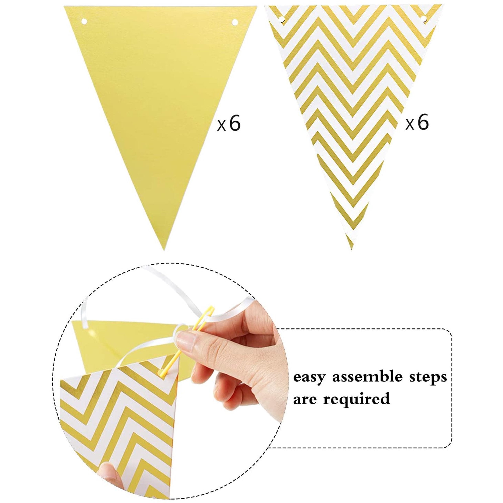5m Pennant Stripe Hanging Flag Banner - 12 pcs