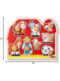 Melissa & Doug Deluxe Jumbo Knob Puzzle - Farm Friends