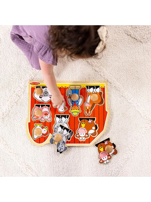 Melissa & Doug Deluxe Jumbo Knob Puzzle - Farm Friends