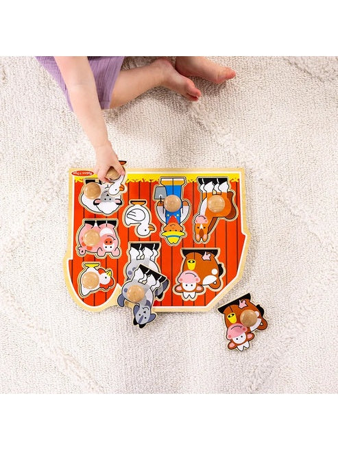 Melissa & Doug Deluxe Jumbo Knob Puzzle - Farm Friends