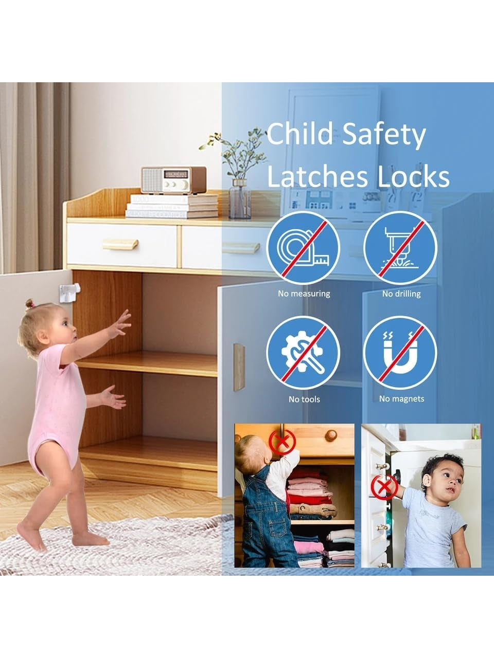 10 Pack Baby Proofing Child Safety Cabinet Lock