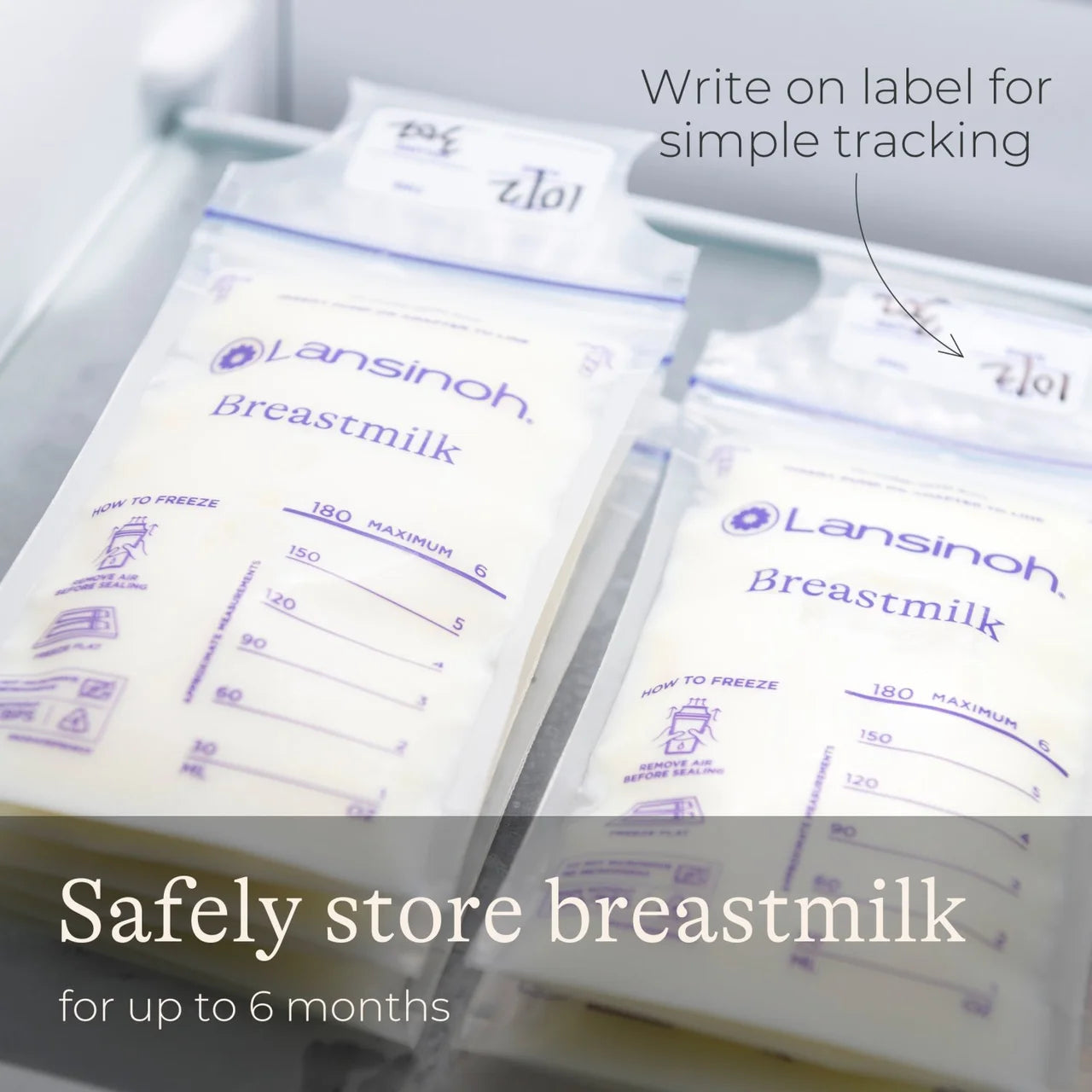 Lansinoh Breast Milk Storage Bags Breastmilk Pouches for Fridge - 50pcs