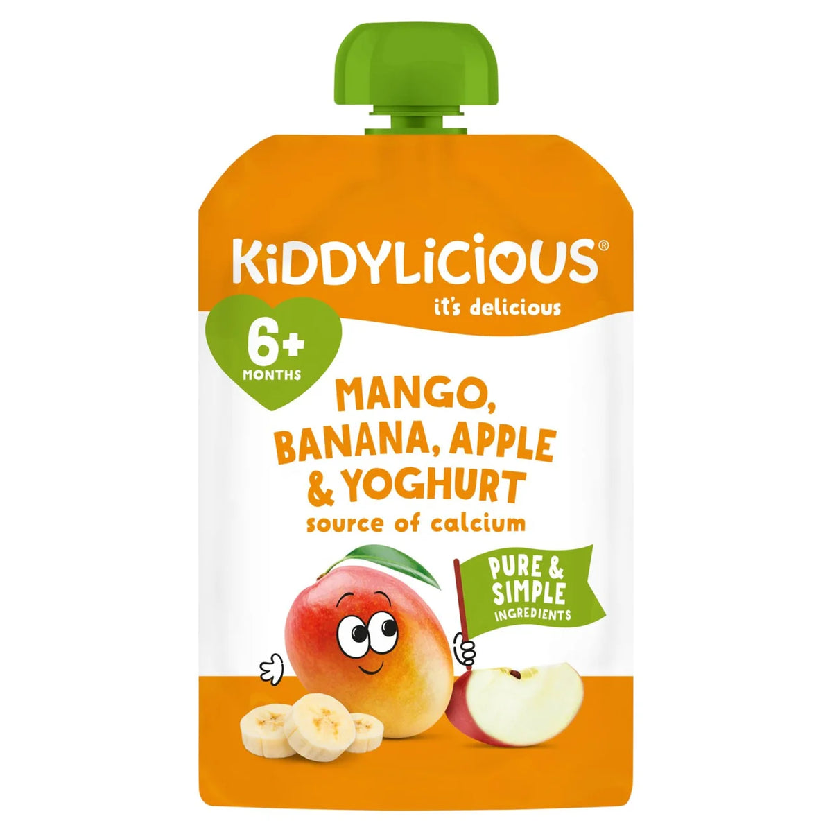 Kiddylicious Mango, Banana & Apple Yoghurt Pouch From 6 Months - 100g