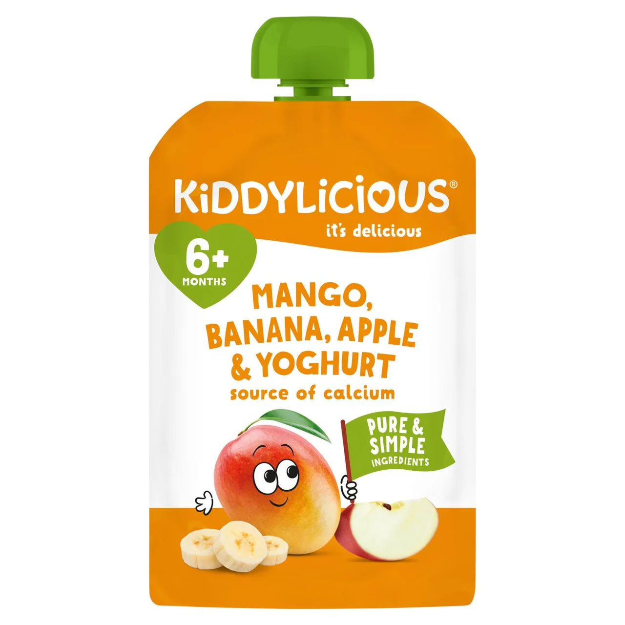 Kiddylicious Mango, Banana & Apple Yoghurt Pouch From 6 Months - 100g