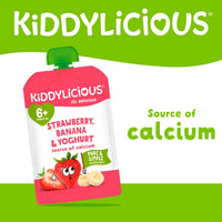 Kiddylicious Strawberry, Banana & Yoghurt Pouch From 6Months - 100g