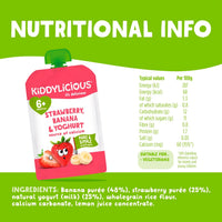 Kiddylicious Strawberry, Banana & Yoghurt Pouch From 6Months - 100g