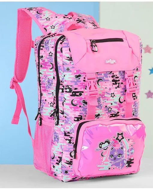 Smiggle Cat-Themed Foldover Backpack – 16 Inches