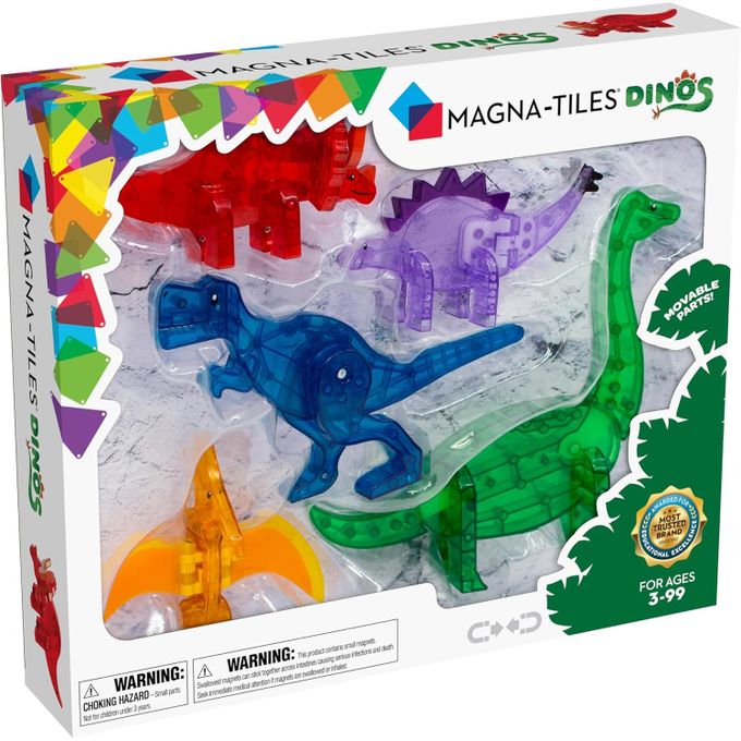 Magna Tiles Dinos 5-Piece Magnetic Construction Set