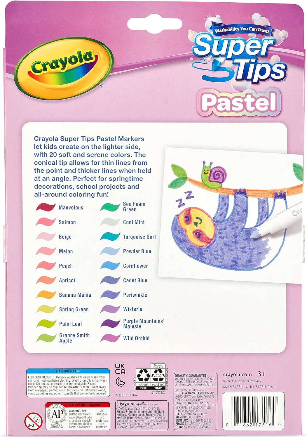 Crayola 20 Supertips Washable Pastel Markers