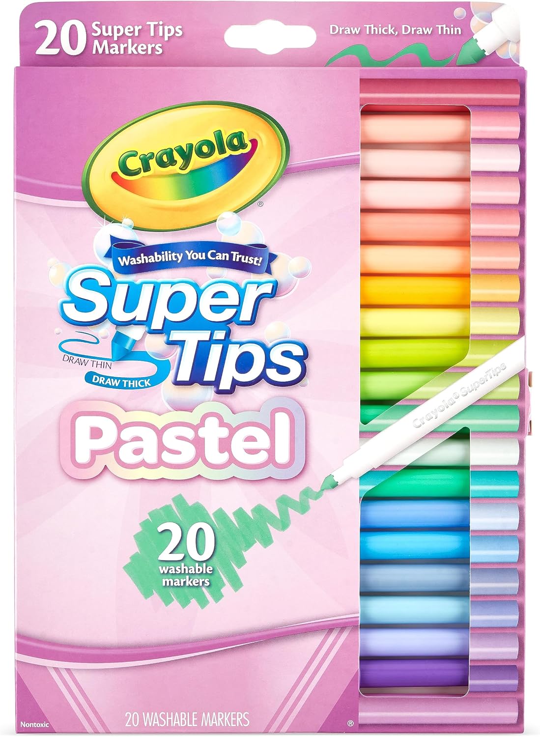 Crayola 20 Supertips Washable Pastel Markers