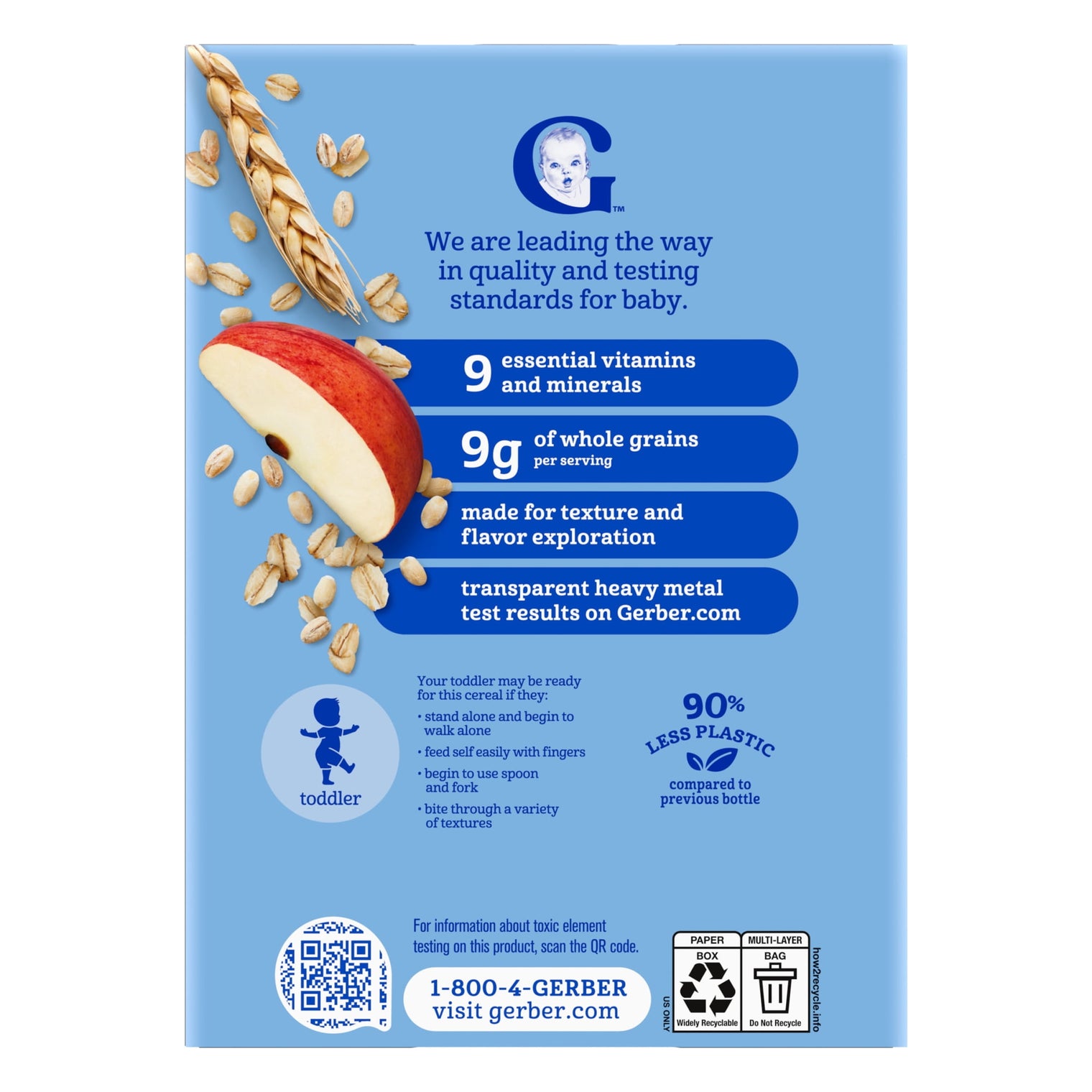 Gerber Multigrain & Fruit - Apple Multigrain Cereal 8 oz(227g) - 12Months+